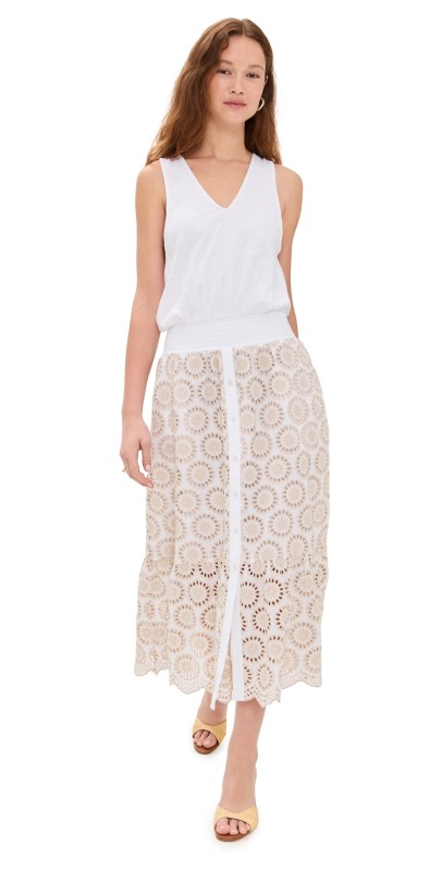 Ramy Brook Avril Dress Ivory Slub Eyelet