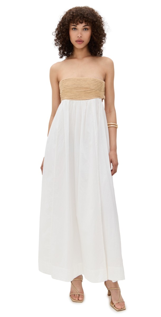 Show Me Your Mumu Dockside Maxi Dress White Voile With Twisted Rope