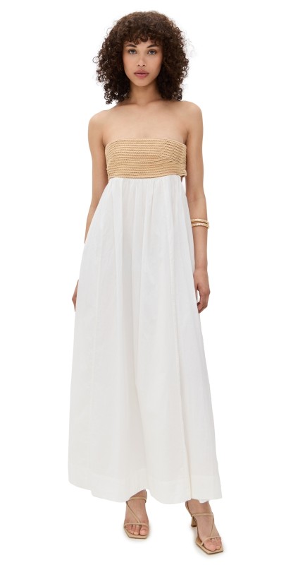 Show Me Your Mumu Dockside Maxi Dress White Voile With Twisted Rope