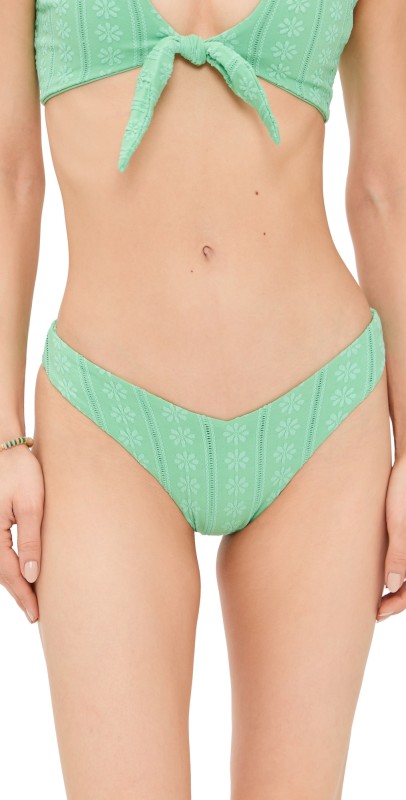 Beach Riot Vanessa Bikini Bottoms Sage Bloom Jacquard