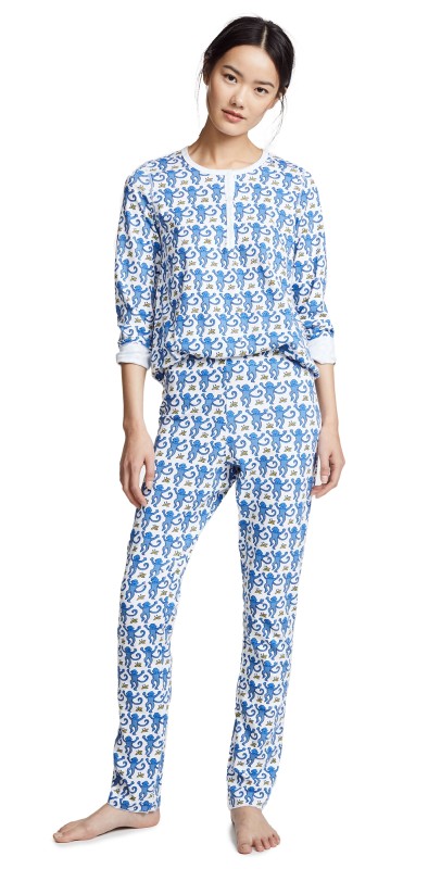 Roller Rabbit Monkey PJ Set Pink
