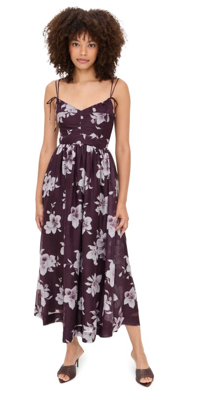 En Saison Annaliese Midi Dress Plum Grey