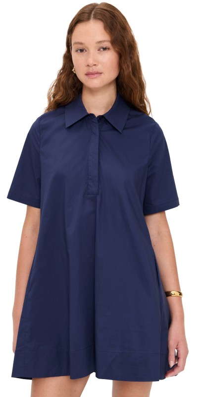 English Factory Kaftan Mini Dress Navy