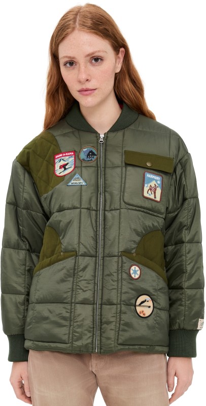 Sea Eira Quilted Patched Puffer Jacket Olive