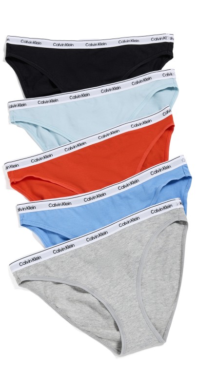Calvin Klein Underwear Calvin Klein Modern Logo Bikini 5 Pack Black/Grey/Blue/Glacier/Molten