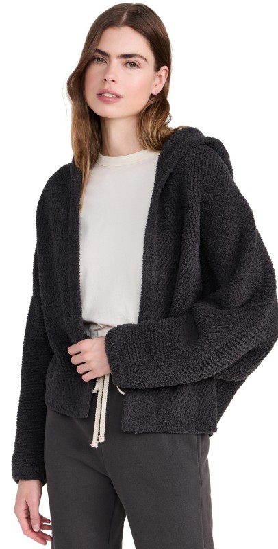 Barefoot Dreams CozyChic Chevron Rib Cardigan Carbon