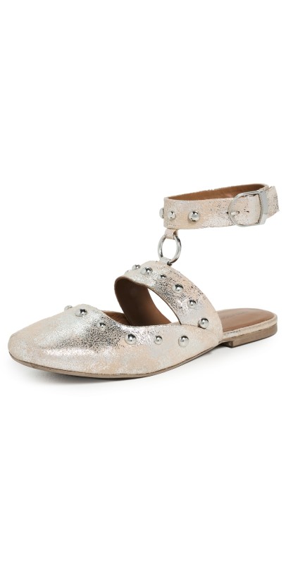 Free People Camille O-Ring Flats Champagne