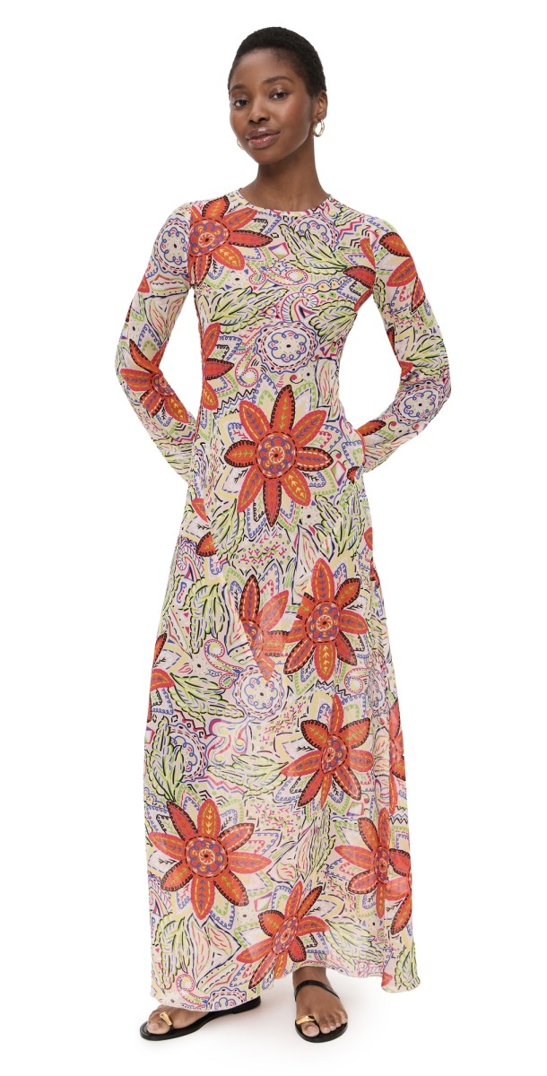 Eywasouls Malibu April Dress Orange Flower
