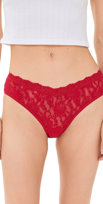 Hanky Panky Signature Lace V-Front High Cut Briefs Red
