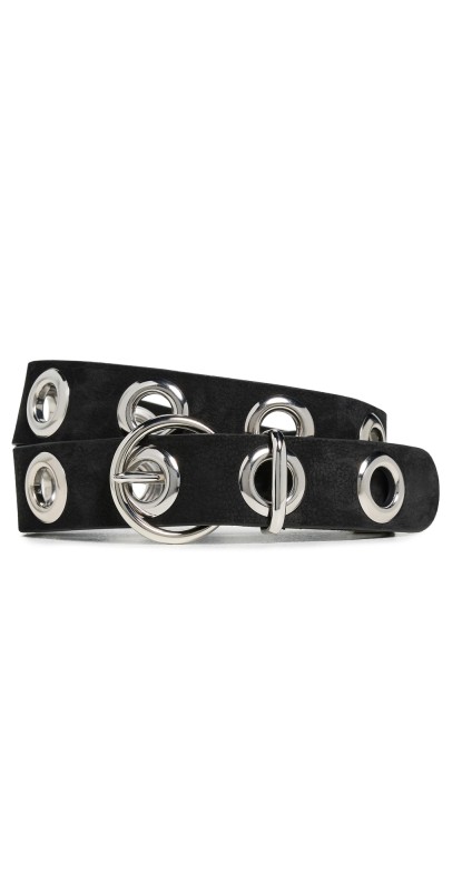 Anderson's Casual Nubuck Eyelet Belt Black
