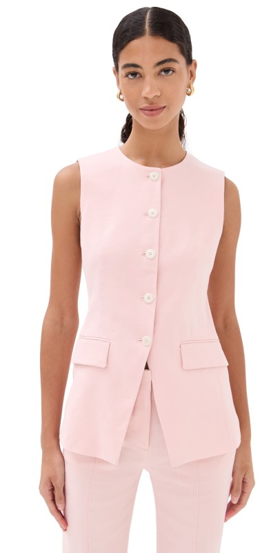 Veronica Beard Lois Vest Pink Shell