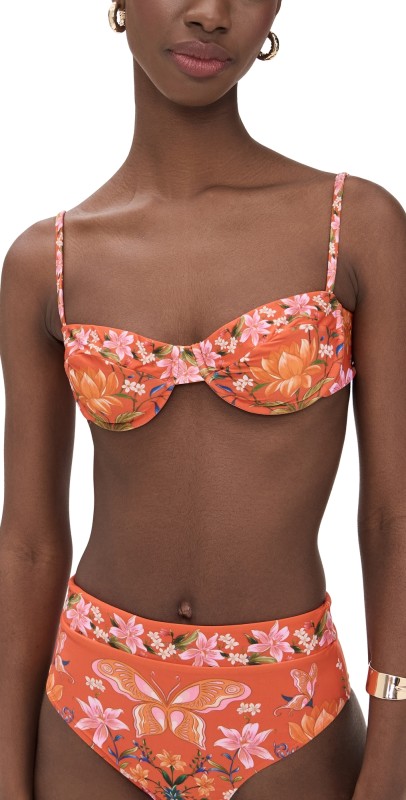 FARM Rio Nature Bloom Underwire Bikini Top Nature Bloom Orange
