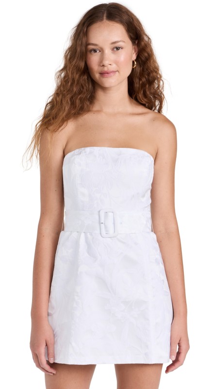 Amanda Uprichard Fae Dress In Portofino Brocade White