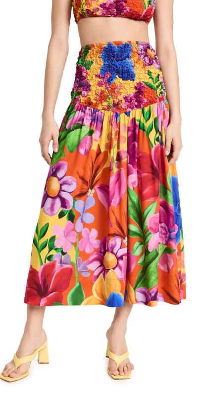 MARA HOFFMAN Nicole Skirt Rainbow Multi