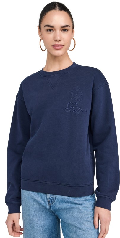 FRAME FRAME x Ritz Unisex Late Check Out Crew Neck Sweatshirt Dark Navy