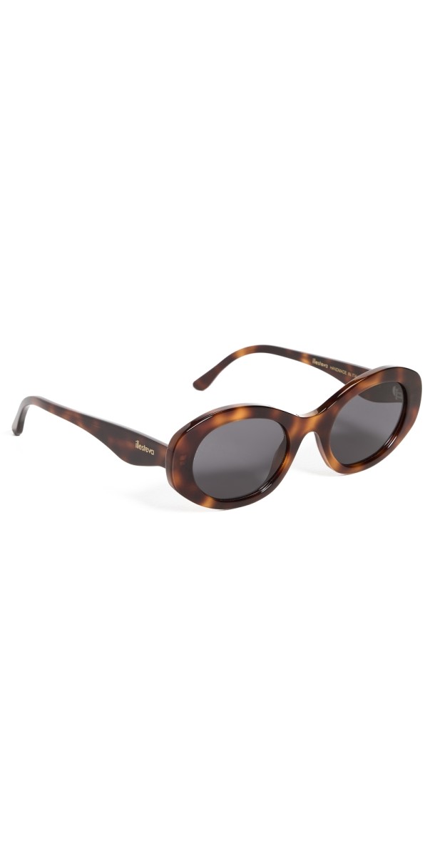 Illesteva Luna Havana Sunglasses Havana w/ Grey Flat