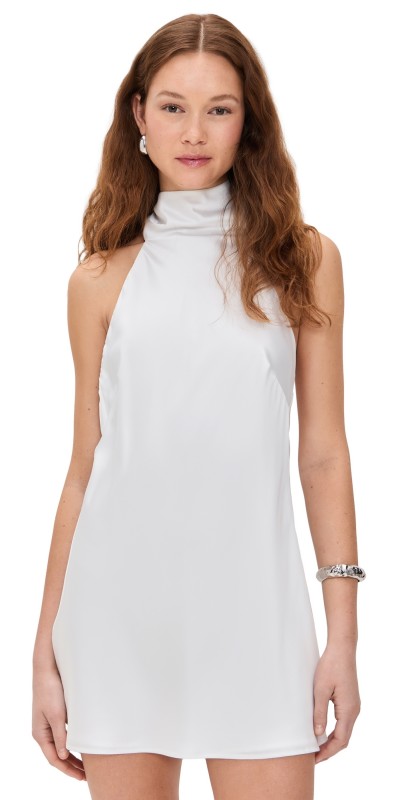 Show Me Your Mumu Lisa Mini Dress Ivory Luxe Satin
