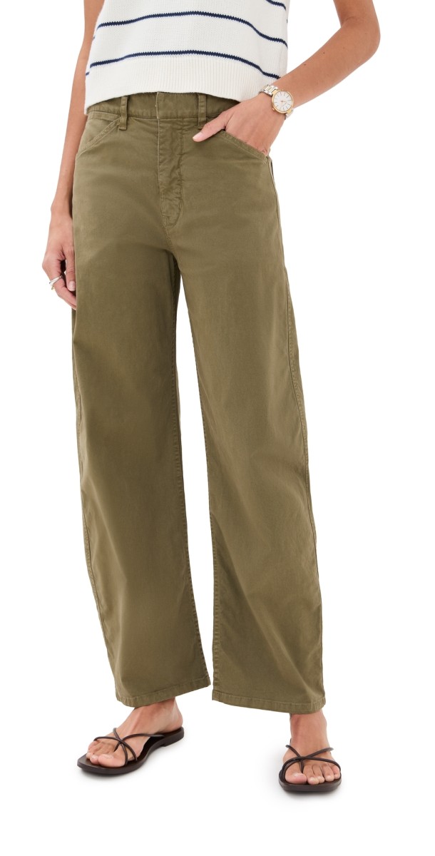 Nili Lotan Tribeca Twill Pants Military Green