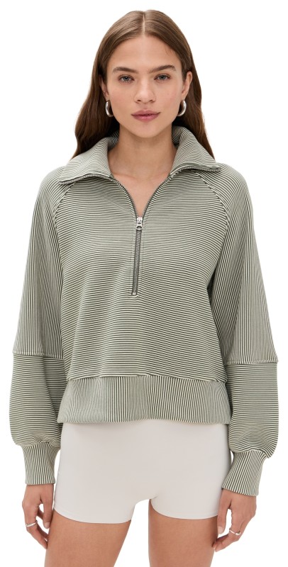 Varley Milano Half Zip Sweatshirt Thyme/Egret