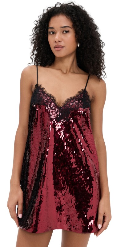 Retrofête Olive Sequin Dress Port