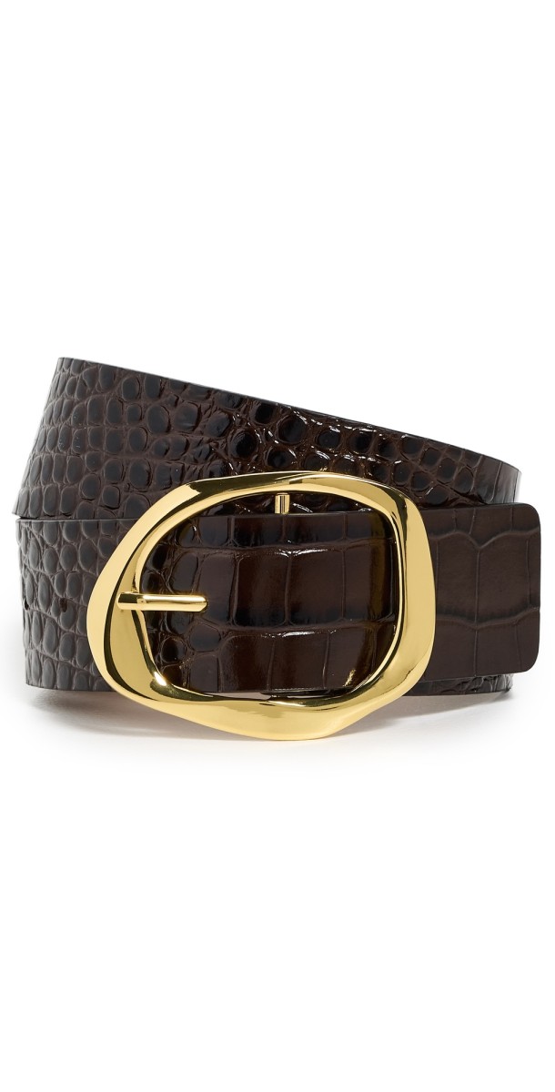 B-Low The Belt Edmond Croco Belt Chocolate/Gold
