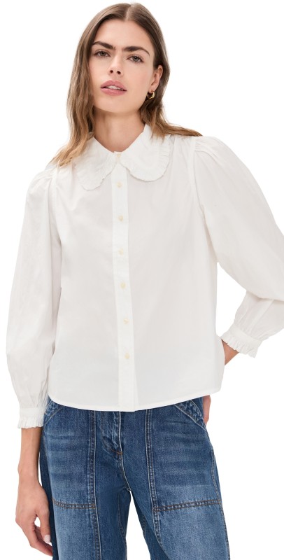 THE GREAT. The Hemmingway Top White