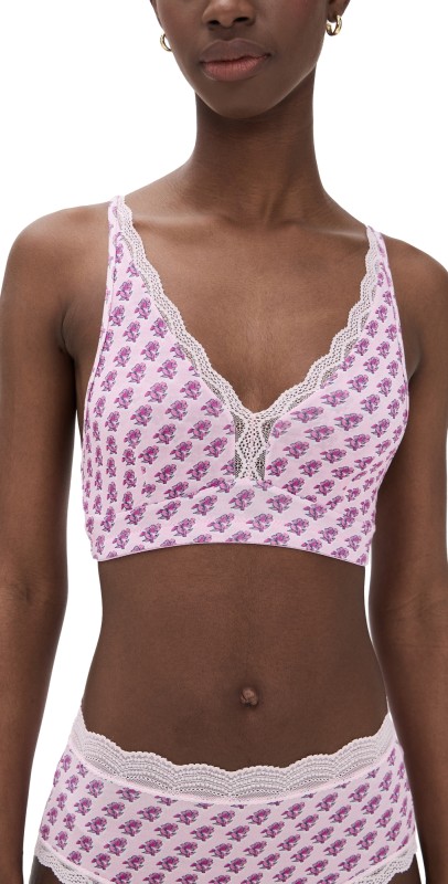 Stripe & Stare x Marea The Lace Plunge Bralette Marea Flower Stamp