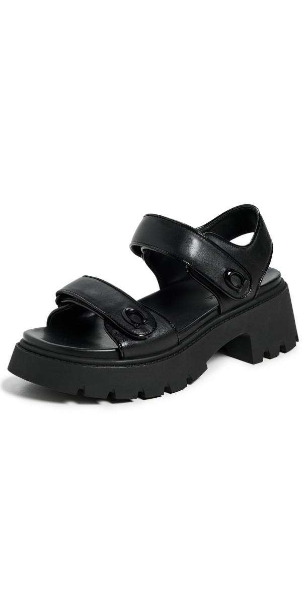 Coach Brynn Platform Sandals Black