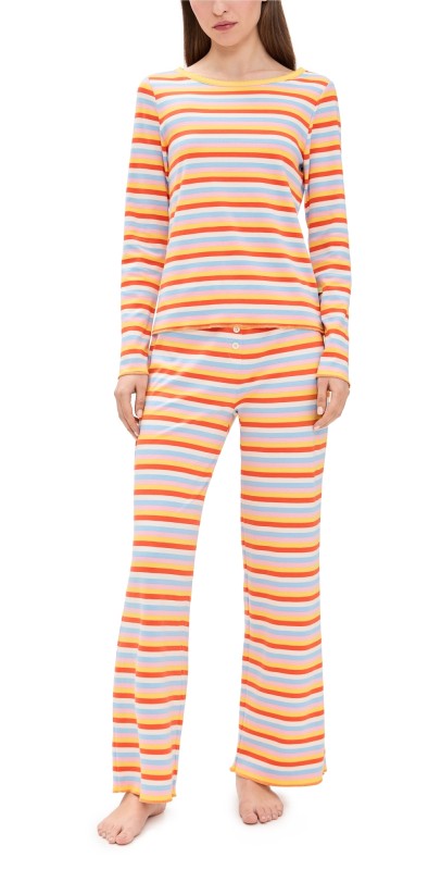 Cozyland by Morgan Lane Ellie PJ Set Sunshine Stripe