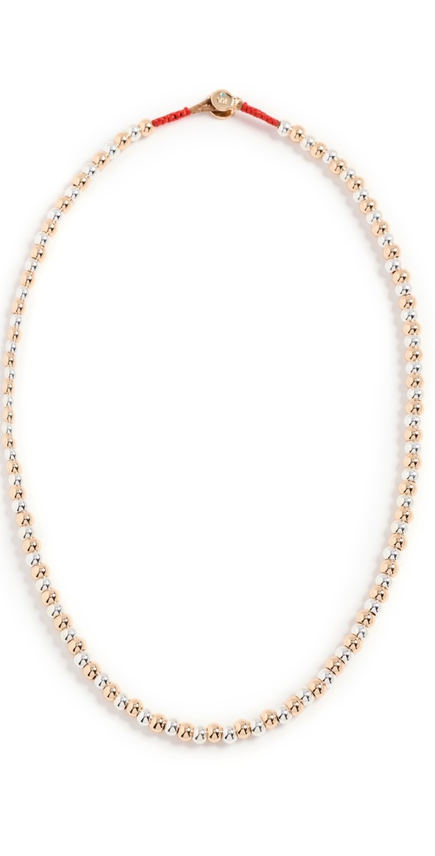 Roxanne Assoulin Mini Donut Mixed Metal Necklace Shiny Gold/Bright Silver