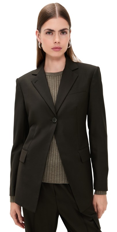 Helmut Lang Cut Away Blazer Dark Chocolate