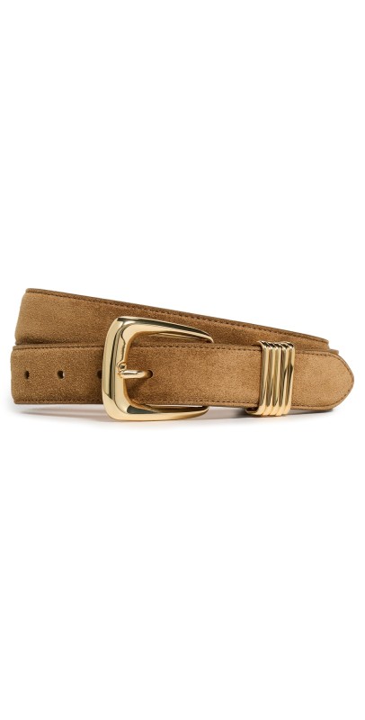 Veronica Beard Suede Harness Belt Acorn
