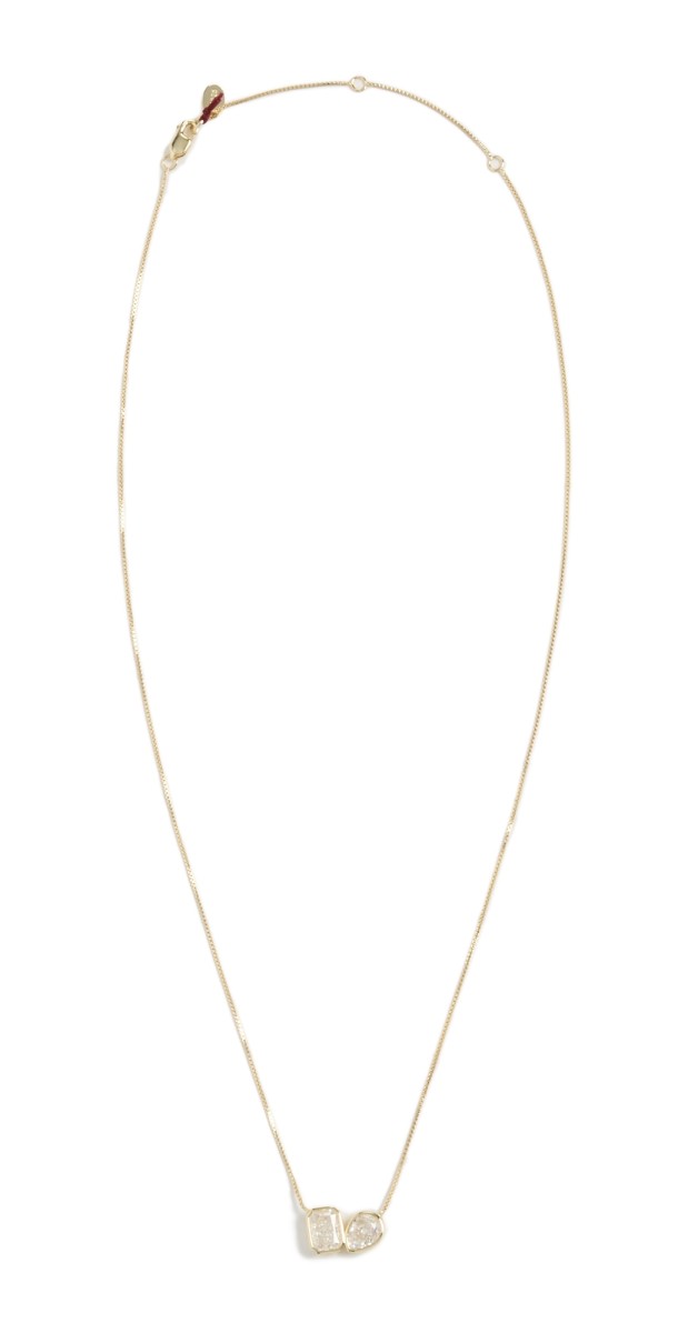 SHASHI Bezel Pear Cushion Necklace Gold