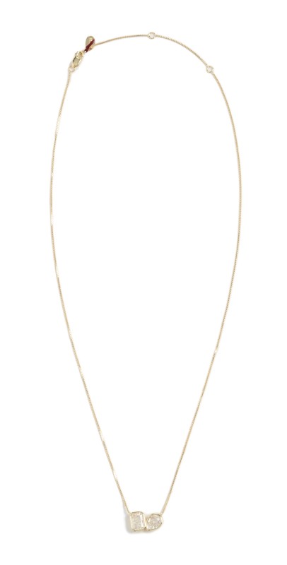 SHASHI Bezel Pear Cushion Necklace Gold