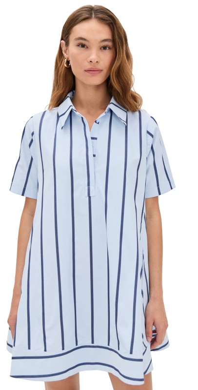 English Factory Striped Mini Dress Blue/Navy Stripe