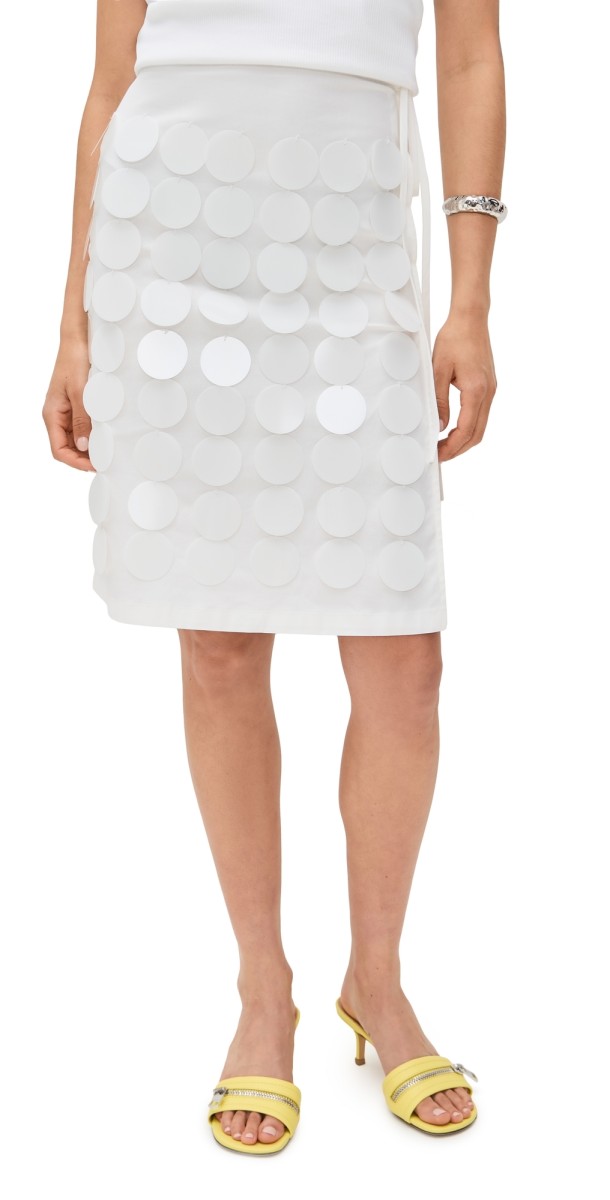 MSGM Paillettes Skirt White
