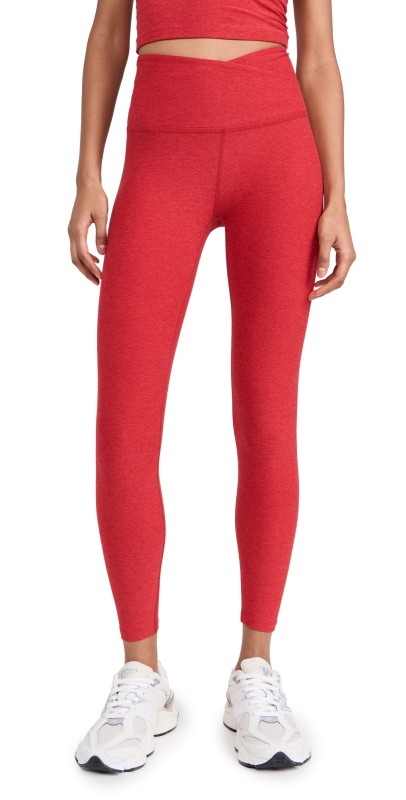 Beyond Yoga Spacedye At Your Leisure High Waisted Midi Leggings Ruby Red Heather