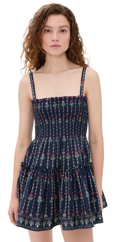 Hill House Home The Seraphina Mini Nap Dress Trailing Fern/Navy Multi