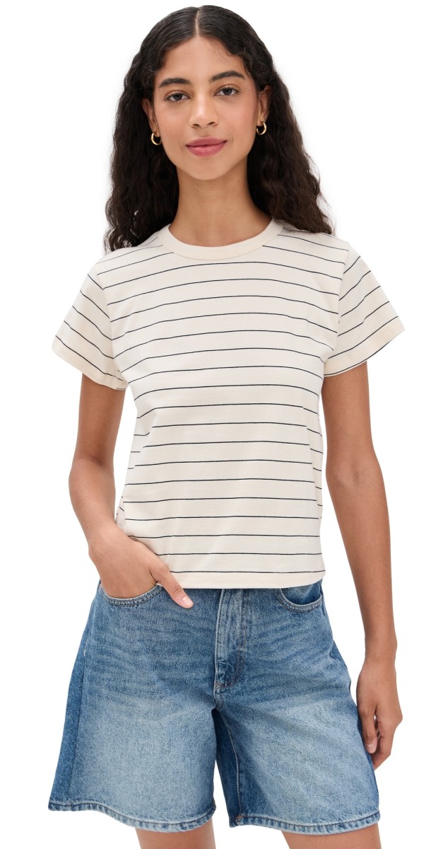 Leset The Margo Stripe Tee Natural/Midnight Stripe