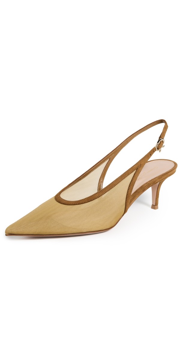 Gianvito Rossi Organza Camoscio Pumps Dorado