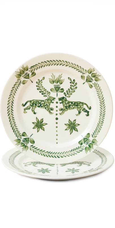 Johanna Ortiz Dark Jungle Sabor Ancestral Dinner Plate Set of 2 Dark Jungl