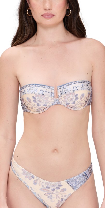 Zimmermann Lucky Balconette Bikini Top Blue Bandana