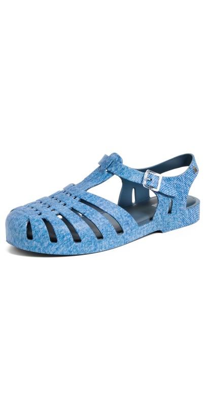 Melissa Possession Print Denim Jelly Sandals Jeans Blue