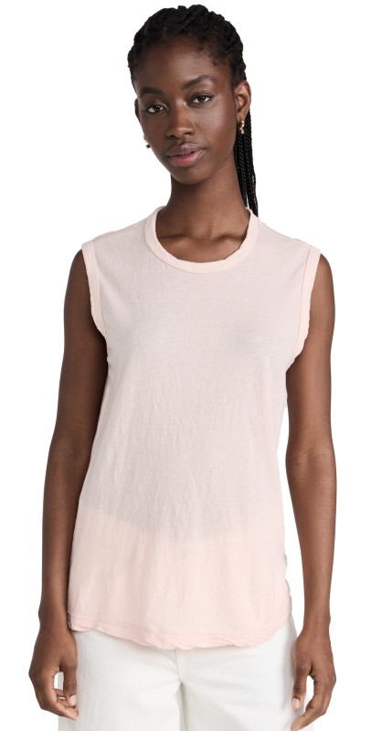 James Perse Crepe Jersey Muscle Crew Nougat Pigment