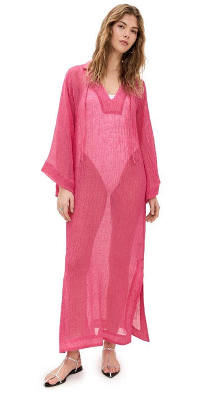 Lisa Marie Fernandez Tunic Caftan Fuchsia Sorrento Gauze