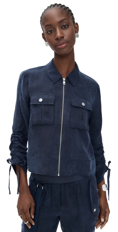 Cinq à Sept Washed Twill Dale Jacket Navy