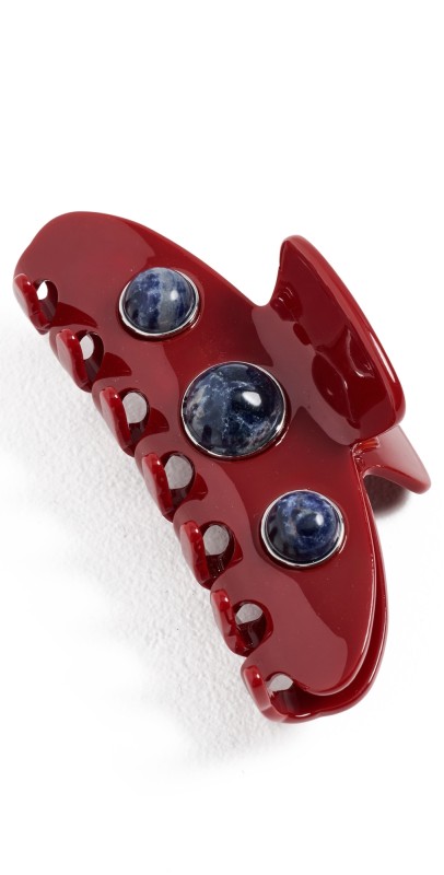 LELET NY Tasha Marble Claw Clip Red/Lapis