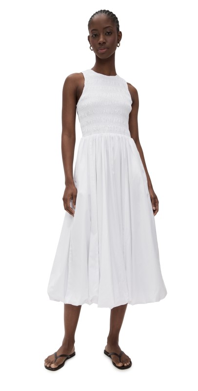 Madewell Selena Poplin Bubble Dress White