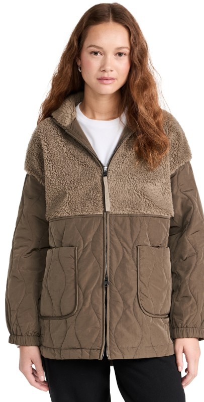 Varley Derry Quilt Sherpa Jacket Crocodile/ Fallen Rock