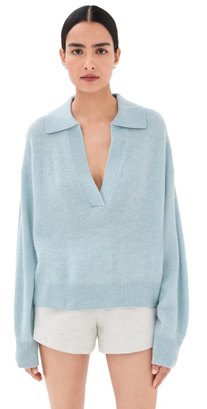 Le Kasha Jackson Brushed Cashmere Sweater Light Blu